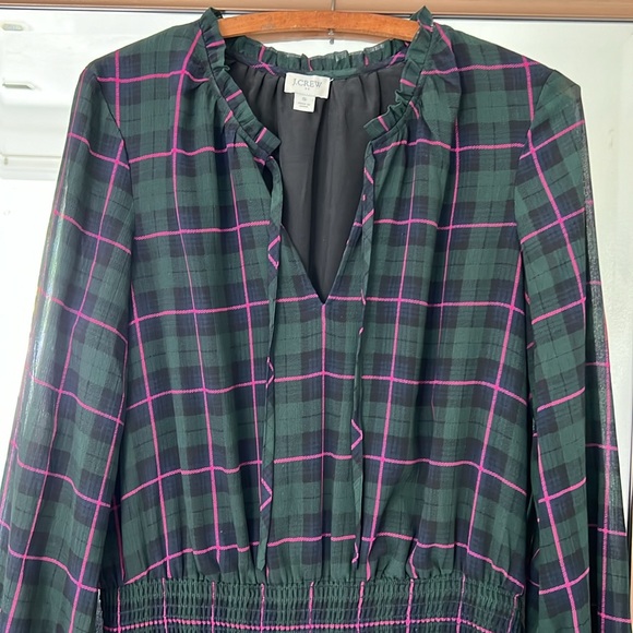 J Crew Plaid Fall Midi Dress - Picture 2 of 7
